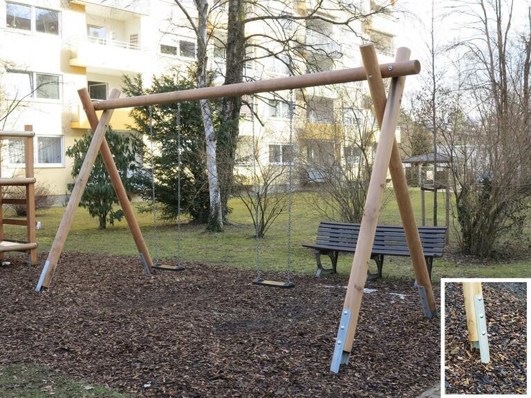 Schaukel aus Rundhölzer