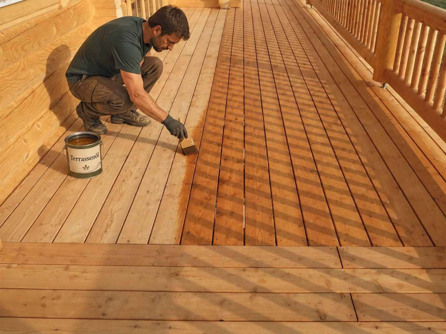 Ölen bzw. Pflegen einer Holzterrasse Ölen bzw. Pflegen einer Holzterrasse