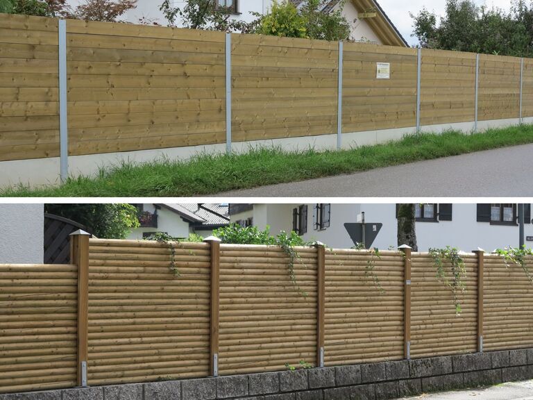 Reflektierende Lärmschutzwand aus Holz als langlebige Lösung für private und kommunale Bereiche